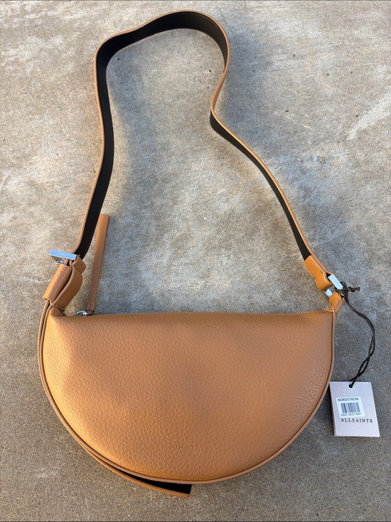 All Saints Handbags - NWT AllSaints Half Moon Crossbody Bag Purse in Palisade Tan